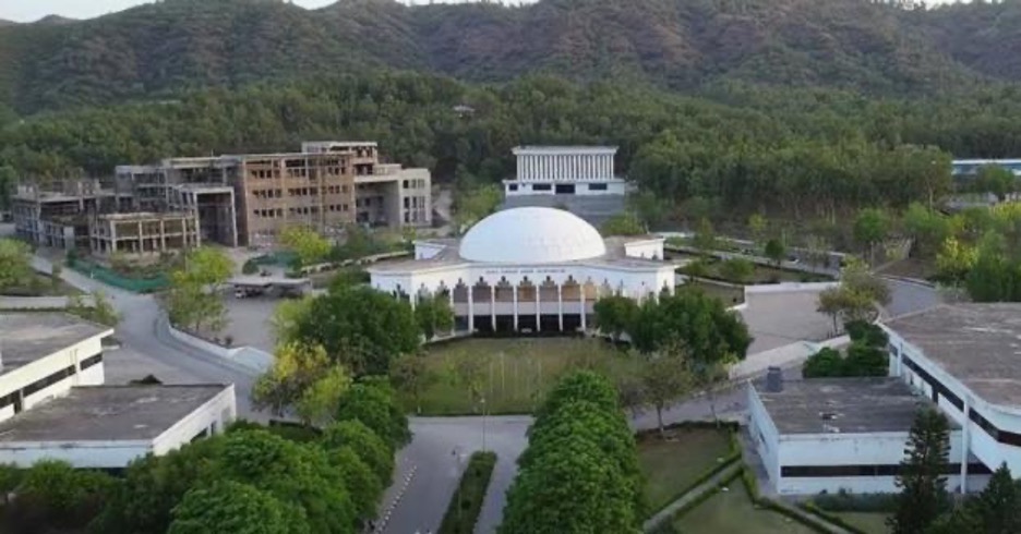 Aerial view of the GIKI campus in Topi, Swabi, with its iconic central dome