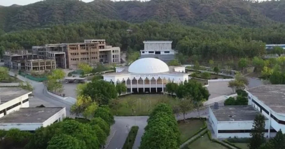 Aerial view of the GIKI campus in Topi, Swabi, with its iconic central dome